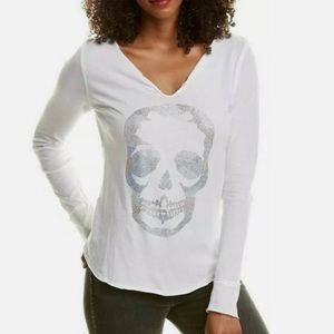 Zadig & Voltaire Tunisien Embellished Skull Long-Sleeve T-Shirt